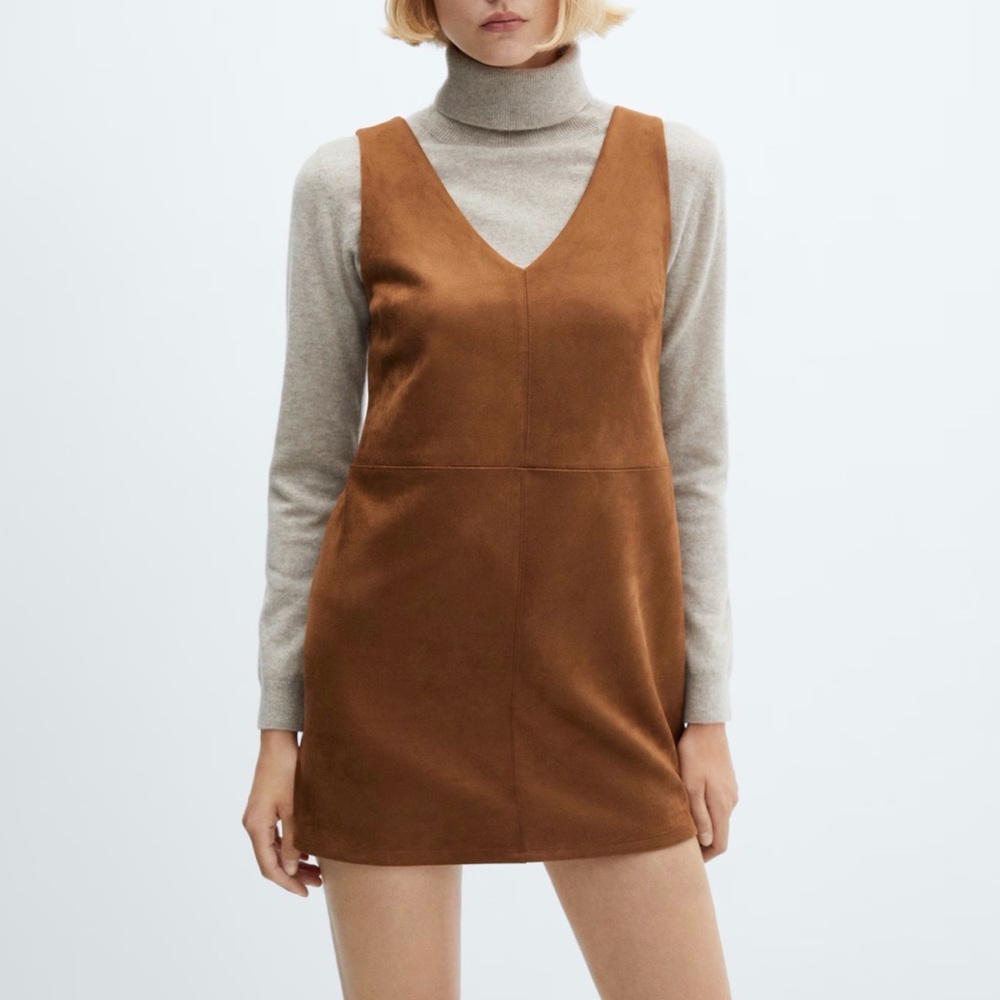 Mango straight suede dress